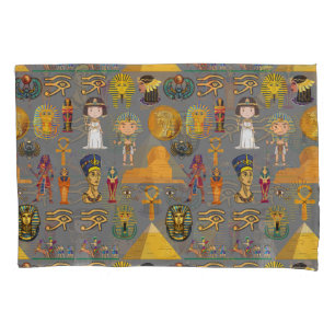 Ancient Egyptian Hieroglyphic -Pattern Pharaoh  Pillowcase