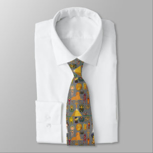 Ancient Egyptian Hieroglyphic -Pattern Pharaoh Tie