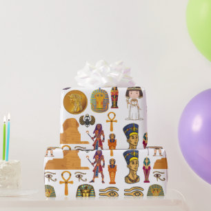 Ancient Egyptian Hieroglyphic -Pattern Pharaoh  Wrapping Paper