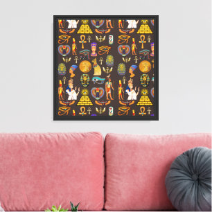 Ancient Egyptian Hieroglyphic Pattern Symbol       Canvas Print