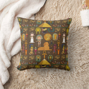 Ancient Egyptian Hieroglyphic -Pattern Symbol Cushion