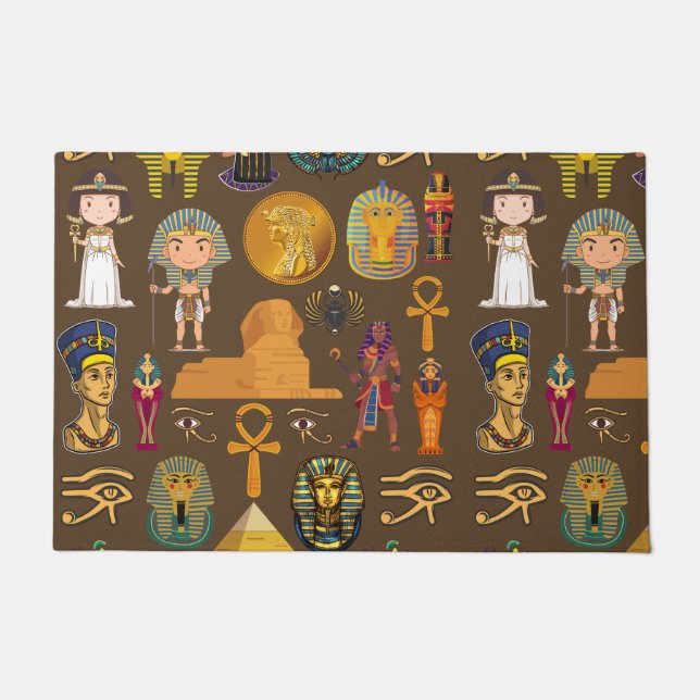 Ancient Egyptian Hieroglyphic -Pattern Symbol  Doormat (Front)