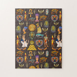 Ancient Egyptian Hieroglyphic Pattern Symbol       Jigsaw Puzzle