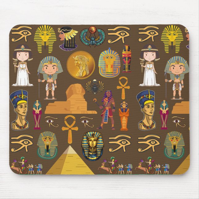 Ancient Egyptian Hieroglyphic -Pattern Symbol  Mouse Pad (Front)