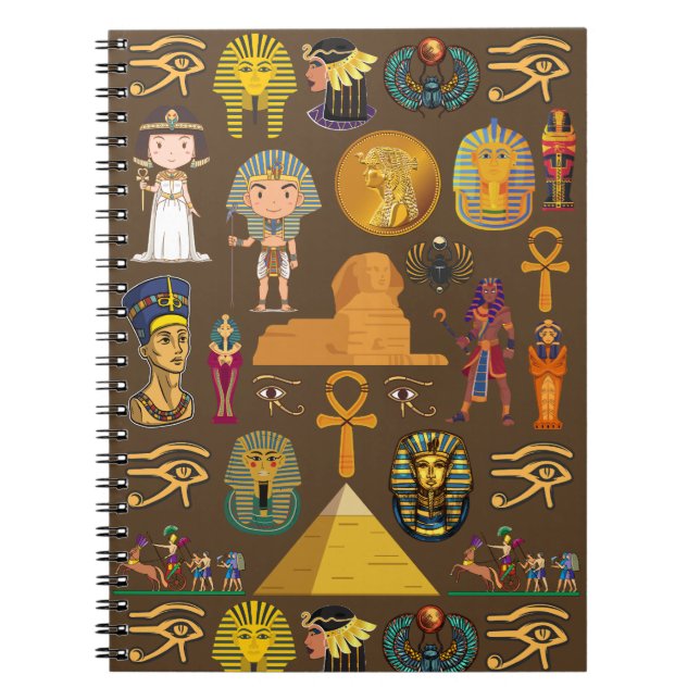 Ancient Egyptian Hieroglyphic -Pattern Symbol  Notebook (Front)