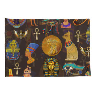 Ancient Egyptian Hieroglyphic Pattern Symbol       Pillowcase