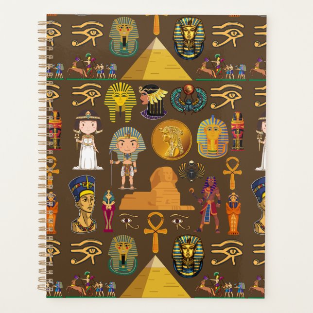 Ancient Egyptian Hieroglyphic -Pattern Symbol  Planner (Front)