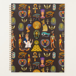 Ancient Egyptian Hieroglyphic Pattern Symbol Planner