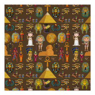 Ancient Egyptian Hieroglyphic -Pattern Symbol  Poster