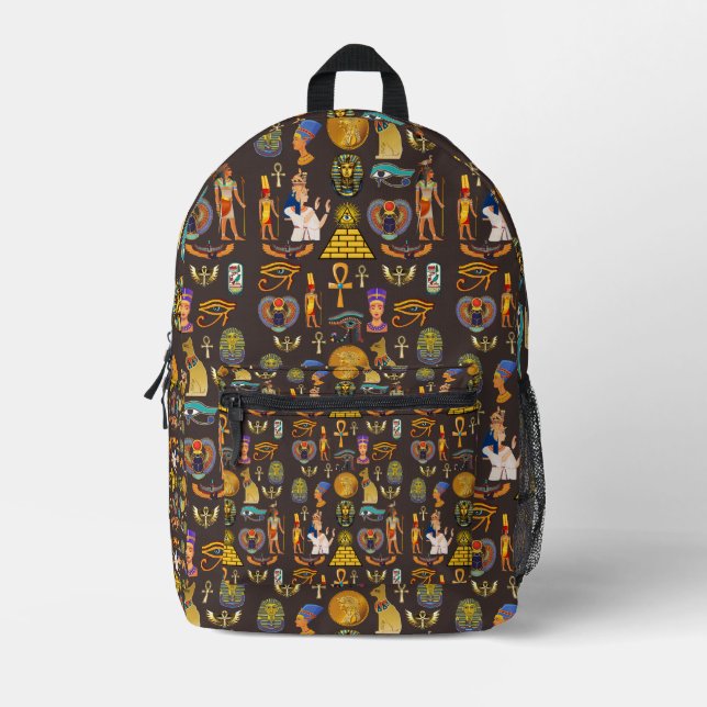 Ancient Egyptian Hieroglyphic Pattern Symbol       Printed Backpack (Front)