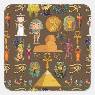 Ancient Egyptian Hieroglyphic -Pattern Symbol  Square Sticker