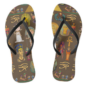 Ancient Egyptian Hieroglyphic -Pattern Symbol  Thongs