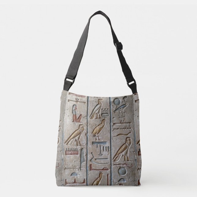 Ancient Egyptian Hieroglyphic Symbol Pharaohs Crossbody Bag (Front)