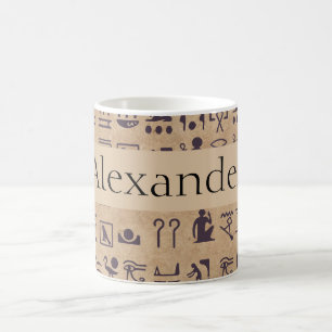 Ancient Egyptian Hieroglyphics Art on Parchment Coffee Mug