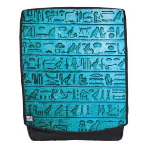 Ancient Egyptian Hieroglyphs Blue Backpack