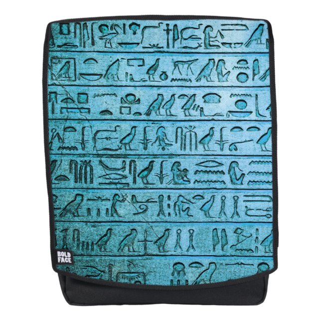 Ancient Egyptian Hieroglyphs Blue Backpack (Front)