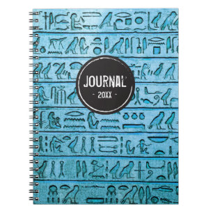 Ancient Egyptian Hieroglyphs - Blue Notebook