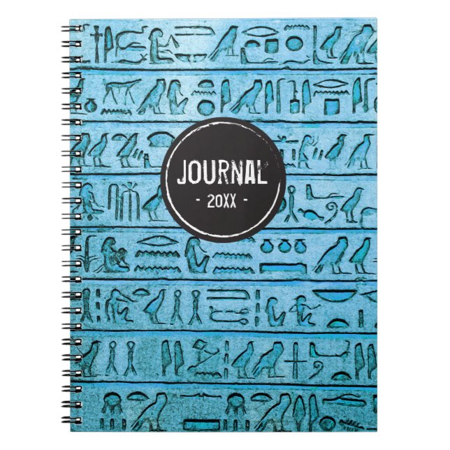 Ancient Egyptian Hieroglyphs - Blue Notebook (Front)