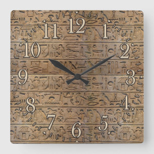 Ancient Egyptian Hieroglyphs Designer Clock