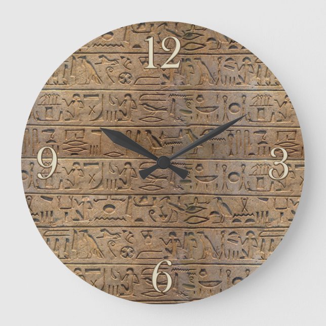 Ancient Egyptian Hieroglyphs Designer Clock (Front)