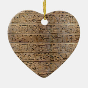 Ancient Egyptian Hieroglyphs Designer Gift Ceramic Ornament