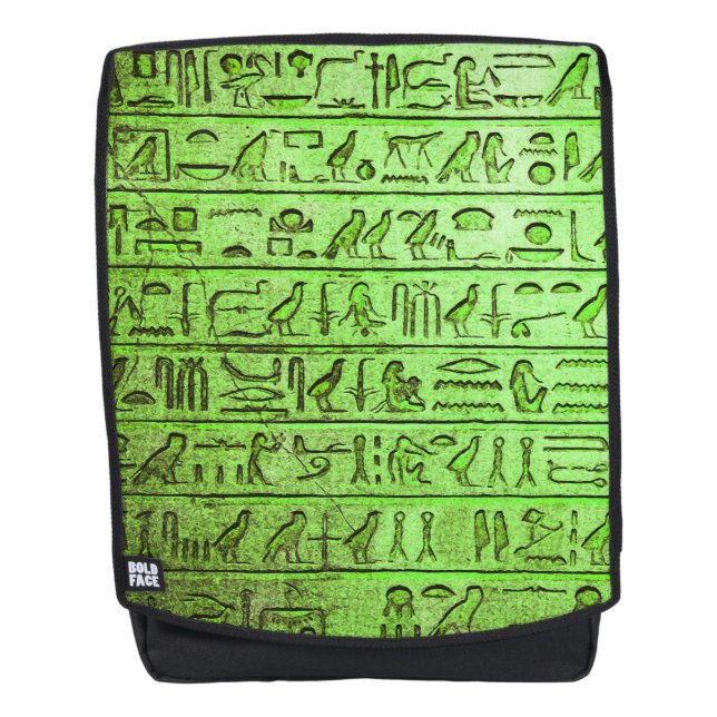 Ancient Egyptian Hieroglyphs Green Backpack (Front)