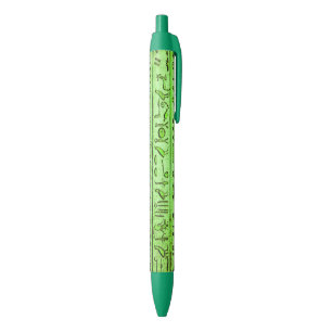 Ancient Egyptian Hieroglyphs Green Black Ink Pen