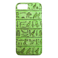 Ancient Egyptian Hieroglyphs Green iPhone Case