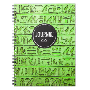 Ancient Egyptian Hieroglyphs - Green Notebook
