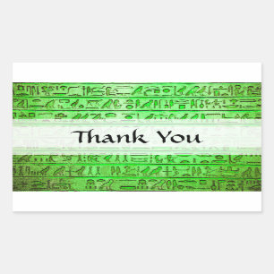 Ancient Egyptian Hieroglyphs Green Rectangular Sticker