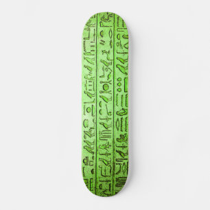 Ancient Egyptian Hieroglyphs Green Skateboard