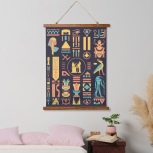 Ancient Egyptian Hieroglyphs  Hanging Tapestry