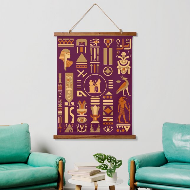 Ancient Egyptian Hieroglyphs  Hanging Tapestry (Living Room)