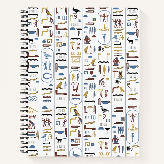 Ancient Egyptian Hieroglyphs Pharaoh Egypt Art Notebook (Front)