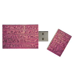 Ancient Egyptian Hieroglyphs Purple Flash Drive