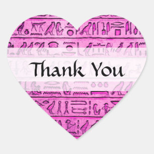 Ancient Egyptian Hieroglyphs Purple Heart Sticker