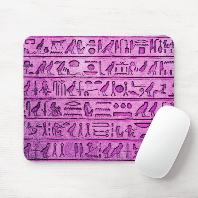 Ancient Egyptian Hieroglyphs Purple Mouse Pad (With Mouse)