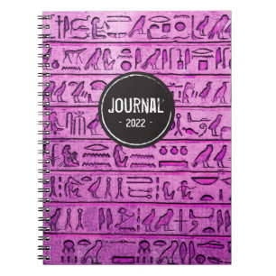 Ancient Egyptian Hieroglyphs - Purple Notebook