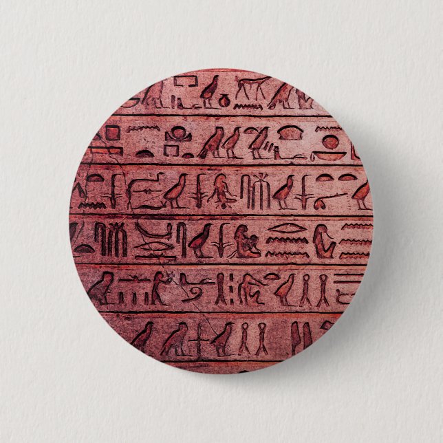 Ancient Egyptian Hieroglyphs Red 6 Cm Round Badge (Front)