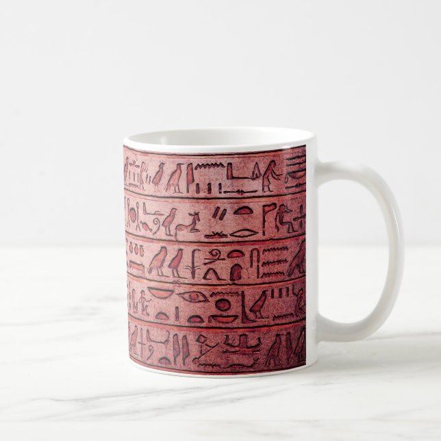 Ancient Egyptian Hieroglyphs Red Coffee Mug (Right)
