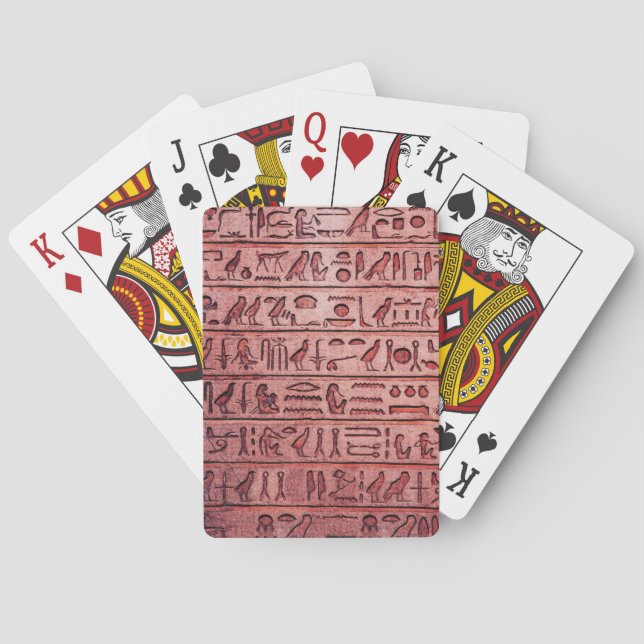 Ancient Egyptian Hieroglyphs Red Playing Cards (Back)