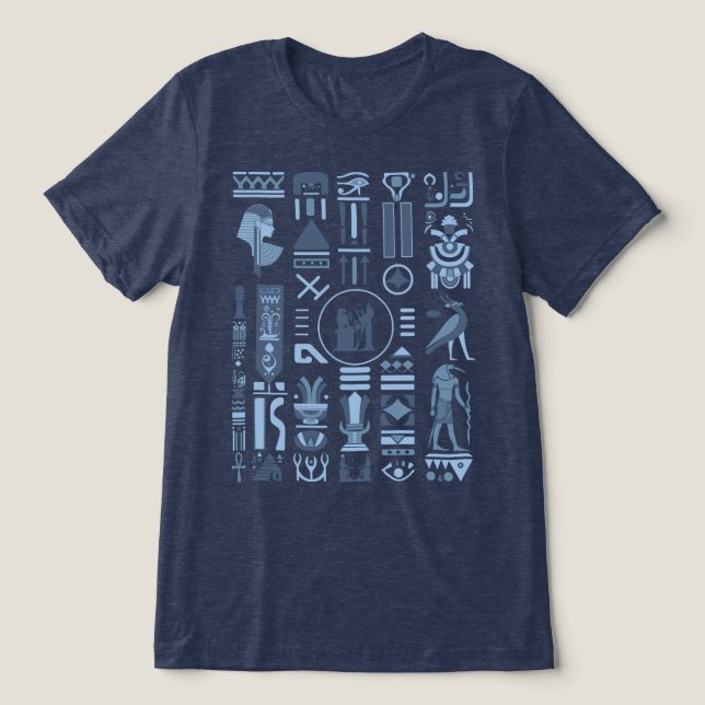 Ancient Egyptian Hieroglyphs Tri-Blend Shirt (Design Front)