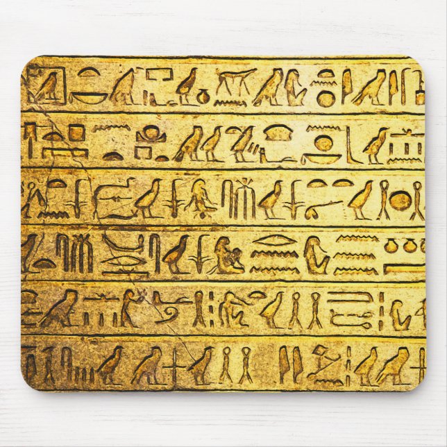 Ancient Egyptian Hieroglyphs Yellow Mouse Pad (Front)