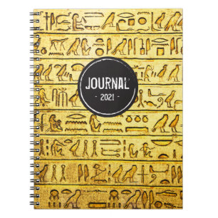 Ancient Egyptian Hieroglyphs - Yellow Notebook