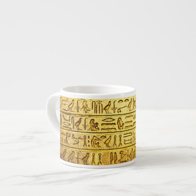 Ancient Egyptian Hieroglyphs Yellow Speciality Mug (Front Left)