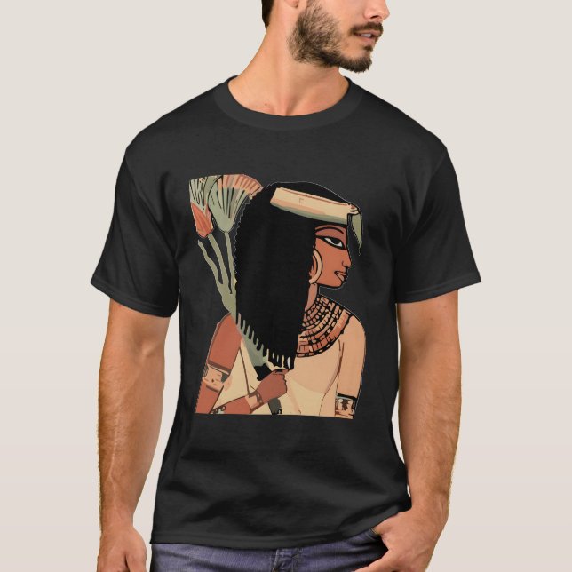 Ancient Egyptian Kemet Art Black Kemetic Queen T-Shirt (Front)