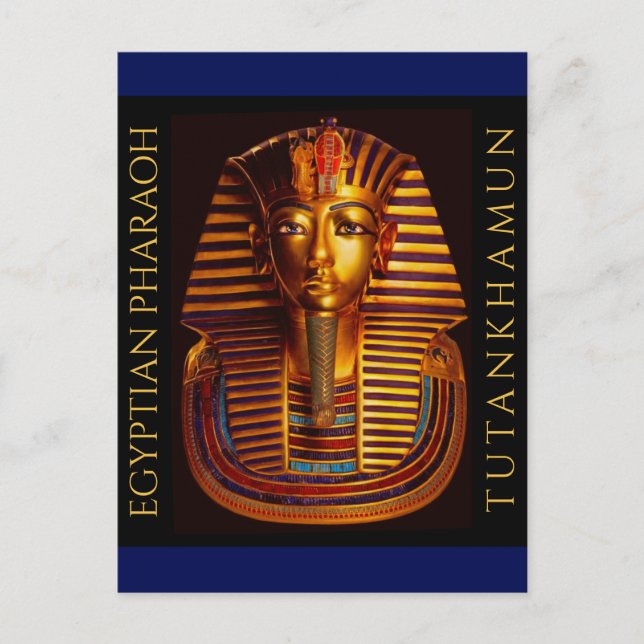 Ancient Egyptian King Tutankhamun Gold Burial Mask Postcard (Front)
