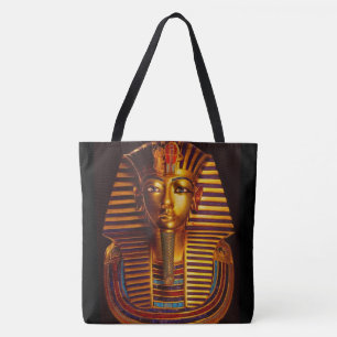 Ancient Egyptian King Tutankhamun Gold Burial Mask Tote Bag