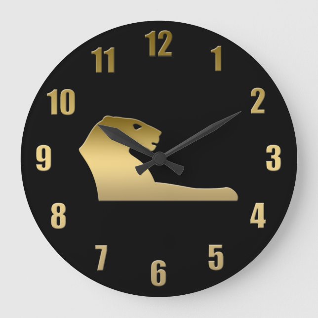 Ancient Egyptian lion – goddess Sekhmet Large Clock (Front)