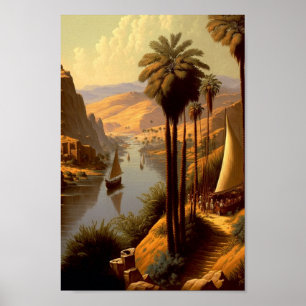 Ancient Egyptian Nile River Fantasy Art Poster